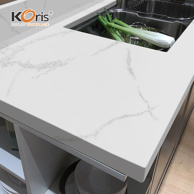 Anti-Yellow Koris Acrylic Sheets Solid Surface White Artificial Marble Acrylic Work Surface Countertops