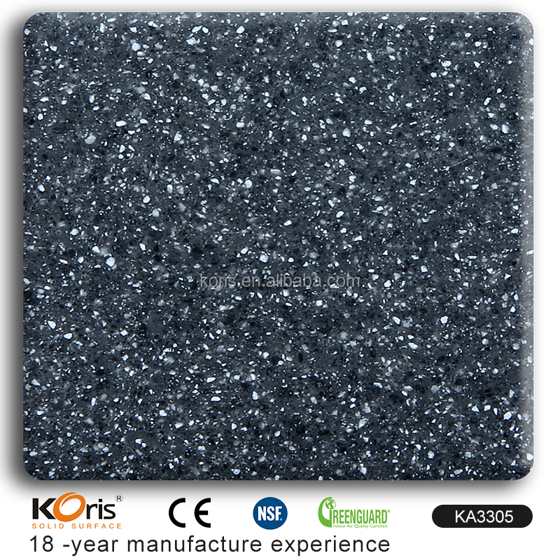 Customize Artificial Stone Black Solid Surface Countertop Acrylic Stone