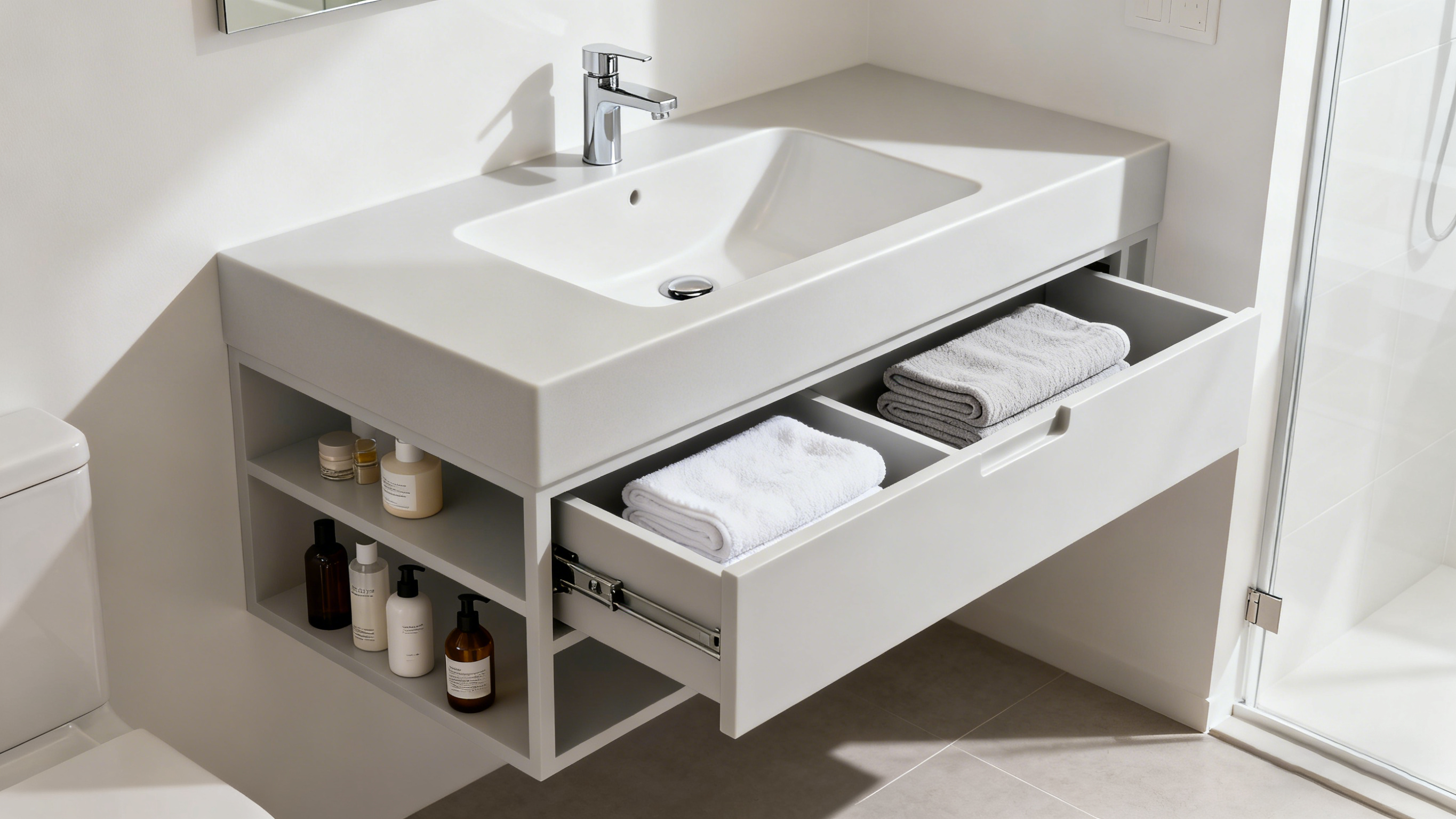 solid surface with sink bathroom vanity top
