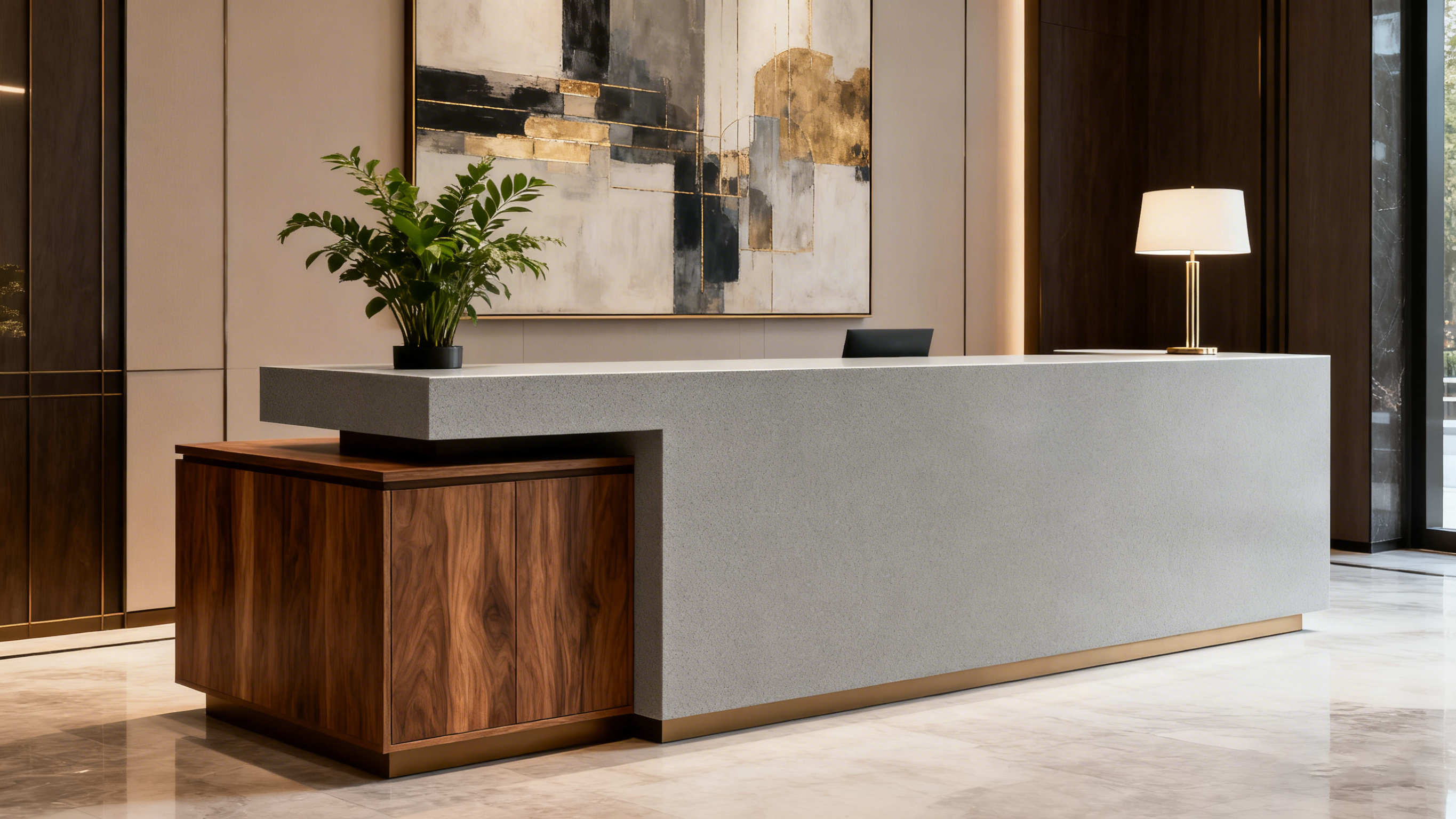 solid surface reception desk