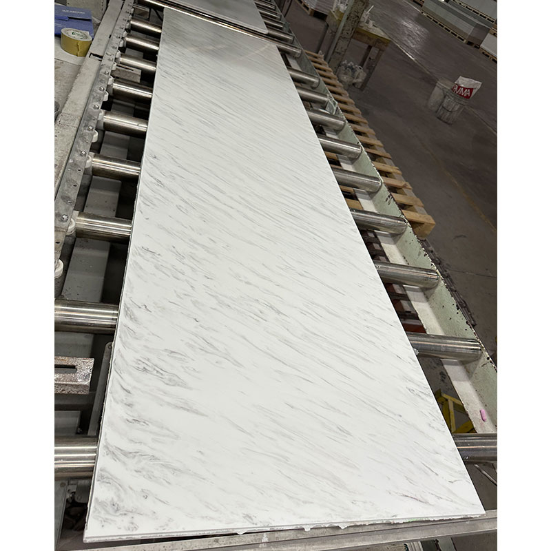 Koris HW6817 Modified Acrylic Solid Surface Material White Marble Sheet for bathroom countertop / vanity top