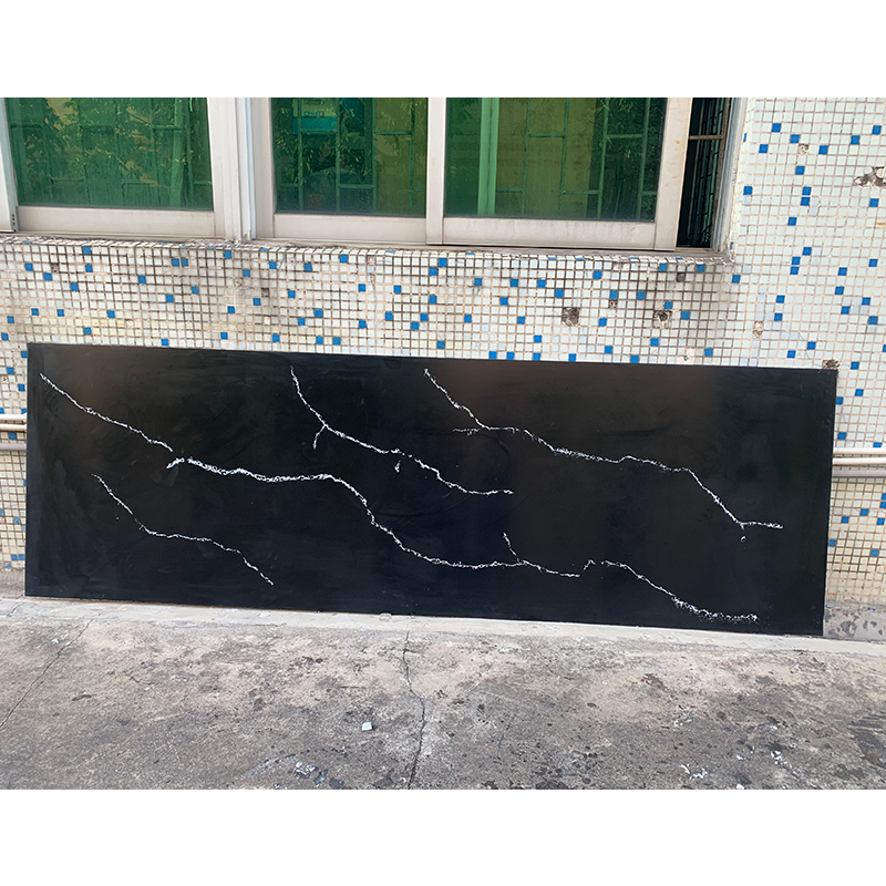 Corian Black Calacatta Big Slab Stain Resist Solid Surface Marble Sheet For Kitchen Cabinet