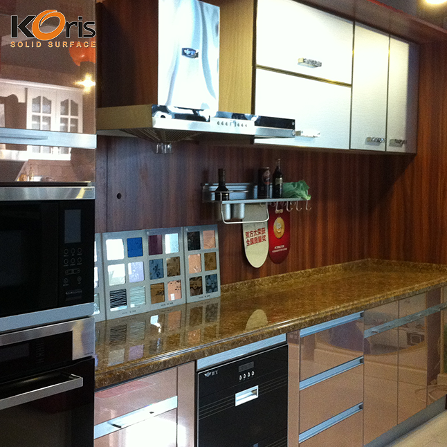 Koris acrylic solid surface / luxury kitchen countertops/ artifical marble slabs