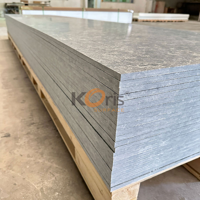 Koris HW5803 Classic Colors Kitchen Countertops Slab 3660*760*12mm Modified Solid Surface Artificial Marble Sheet Hot Selling in The Middle East
