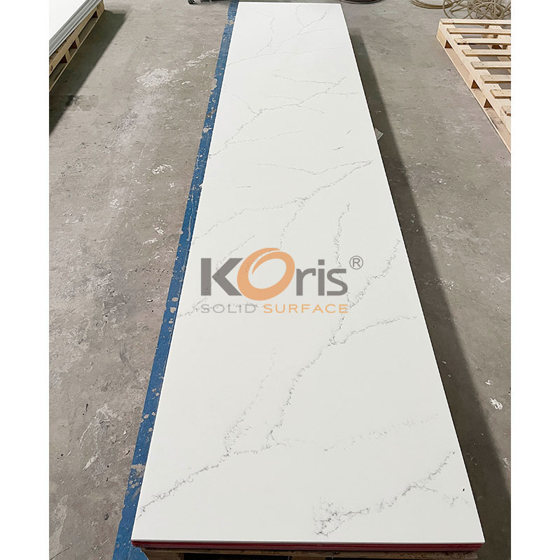 Koris HW6812 Modified Acrylic Solid Surface Material White Marble Sheet for Reception Desk