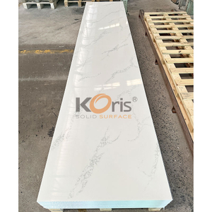 Koris HW6802 Calacatta Marble Pattern Artificial Stone Kitchen Countertop Slab Composite Acrylic Solid Surface Marble